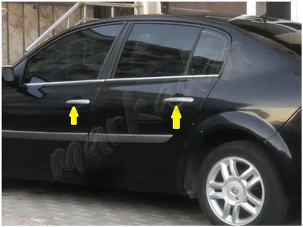 Markadan Renault Megane 2 Krom Kapı Kolu 2004-2010 4 Kapı Paslanmaz Çelik - Resim 4