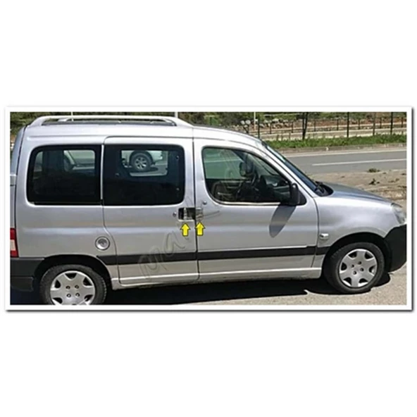 Markadan Peugeot Partner Krom Kapı Kolu 1996-2008 4 Kapı Paslanmaz Çelik - Resim 3