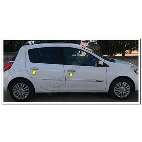Markadan Renault Clio 3 HB Krom Kapı Kolu 2006-2011 4 Kapı Paslanmaz Çelik - Resim 2