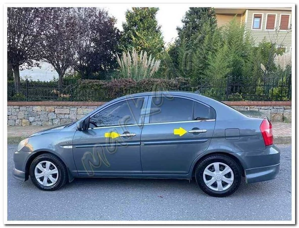 Markadan Hyundai Accent Era Krom Kapı Kolu 2005-2011 4 Kapı Paslanmaz Çelik - Resim 4
