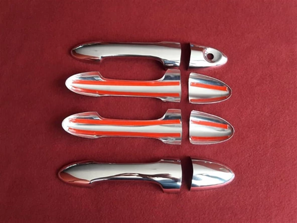 DB Chrome Ford Focus HB Kapı Kolu Nikelajı 1998-2005 4 Kapı Paslanmaz Çelik - Resim 2