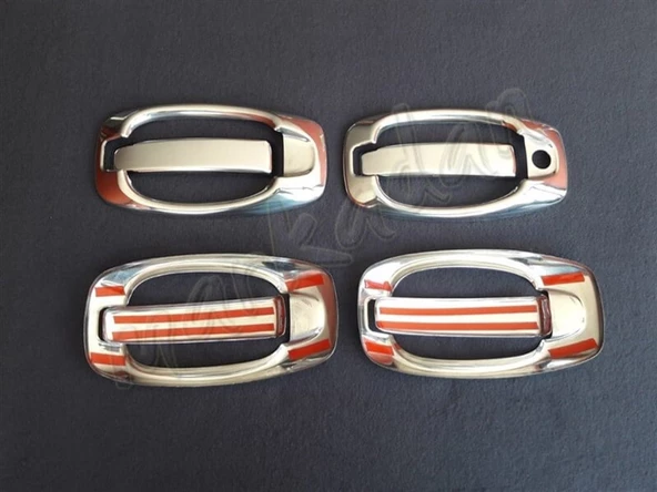 Markadan Citroen Nemo Krom Kapı Kolu 2008 Sonrası 4 Kapı 8 Parça Paslanmaz Çelik - Resim 2