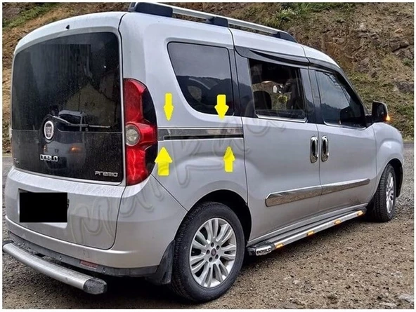 Markadan Fiat Doblo Krom Sürgülü Kapı Çıtası 2010-2023 2 Parça Paslanmaz Çelik - 2