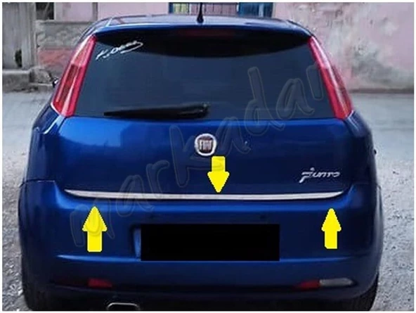 Markadan Fiat Grande Punto Krom Bagaj Alt Çıta 2006-2017 Paslanmaz Çelik
