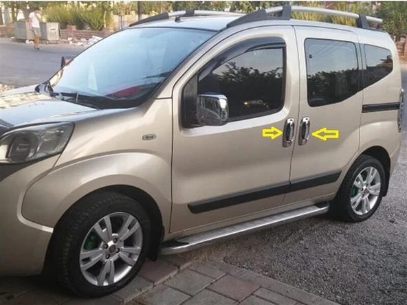 Markadan Fiat Fiorino Krom Kapı Kolu 2008 Sonrası 4 Kapı 8 Parça Paslanmaz Çelik - Resim 4