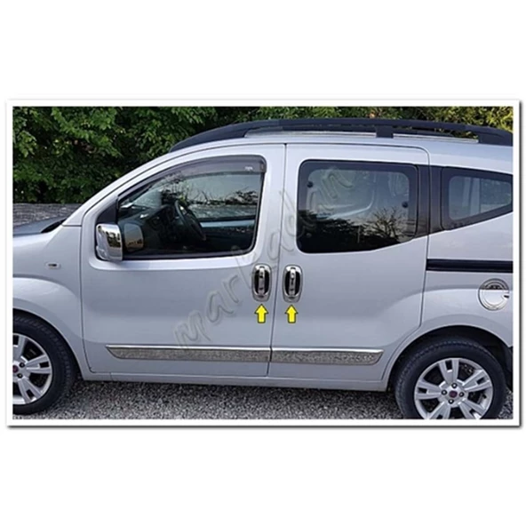 Markadan Fiat Fiorino Krom Kapı Kolu 2008 Sonrası 4 Kapı 8 Parça Paslanmaz Çelik - Resim 3