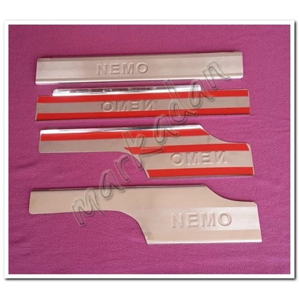 WOC Chrome Citroen Nemo Krom İç Kapı Eşiği 2008 Sonrası 4 Parça Paslanmaz Çelik - Resim 2