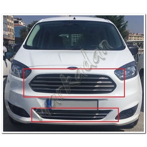 Markadan Ford Tourneo Courier Krom Ön Panjur 2014-2017 Set 6 Parça Paslanmaz Çelik
