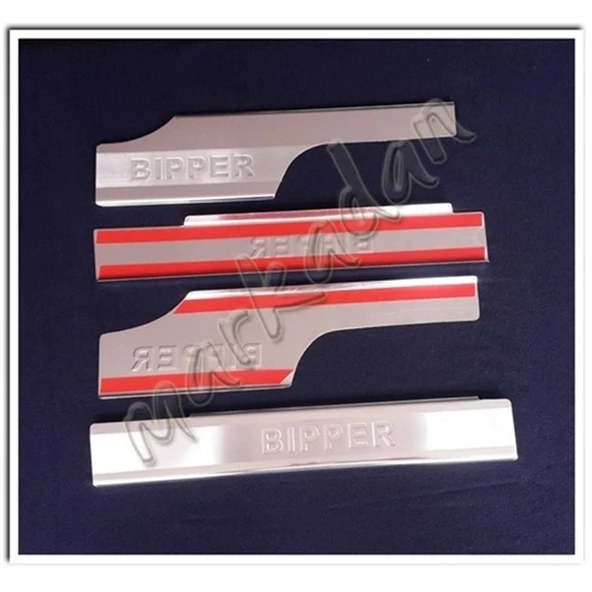 Markadan Peugeot Bipper Krom İç Kapı Eşiği 2008 Sonrası 4 Parça Paslanmaz Çelik - Resim 2