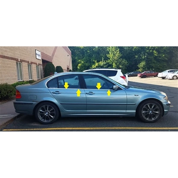 Markadan Bmw E46 Sedan Krom Cam Çıtası 1998-2006 4 Parça Paslanmaz Çelik - Resim 2