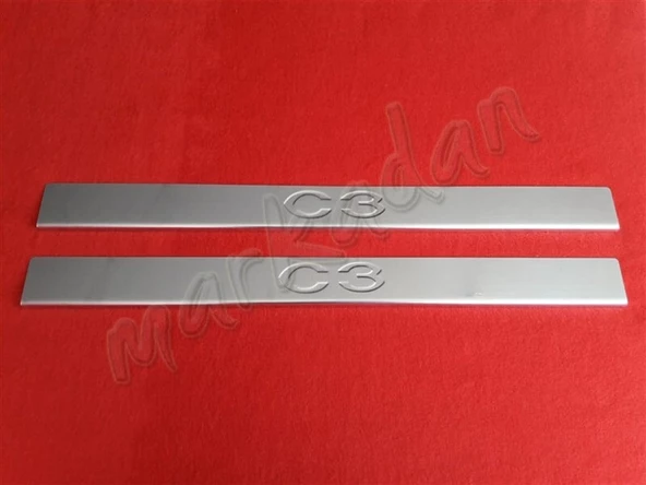 Markadan Citroen C3 Coupe Krom Kapı Eşiği 2002-2009 2 Parça Paslanmaz Çelik ürün görseli