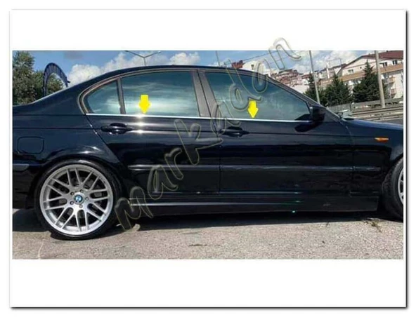 Markadan Bmw E46 Sedan Krom Cam Çıtası 1998-2006 4 Parça Paslanmaz Çelik - Resim 3