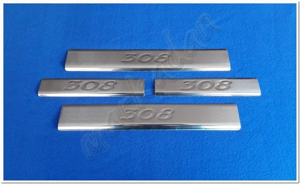 Peugeot 308 Krom Kapı Eşiği Baskı 2007-2013 4 Parça Paslanmaz Çelik ürün görseli