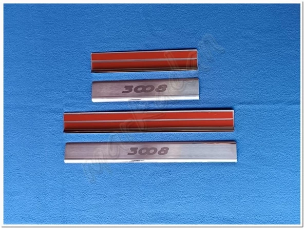 Peugeot 3008 Krom Kapı Eşiği Lazer 2016-2024 4 Parça Paslanmaz Çelik - Resim 2