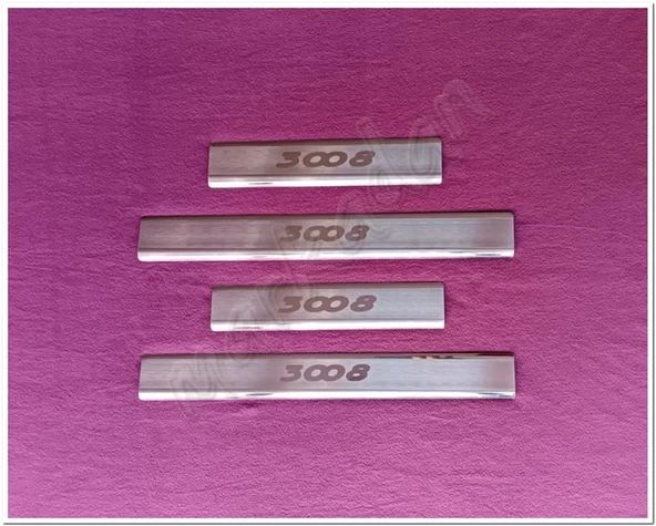 WOC Chrome Peugeot 3008 Krom Kapı Eşiği Lazer 2016-2024 4 Parça Paslanmaz Çelik ürün görseli