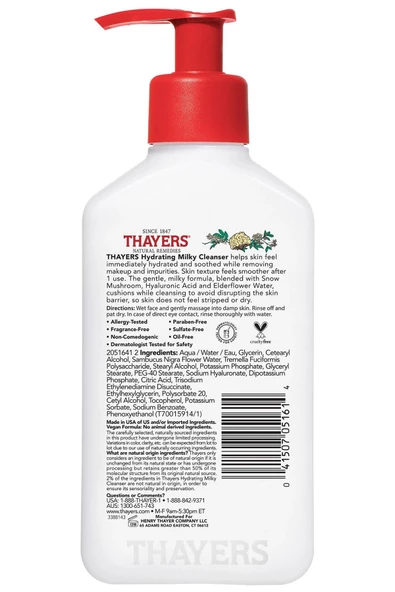 Thayers Kar Mantarı ve Hyaluronik Asit Nemlendirici Sütlü Yüz Temizleyici 237ML - Resim 2