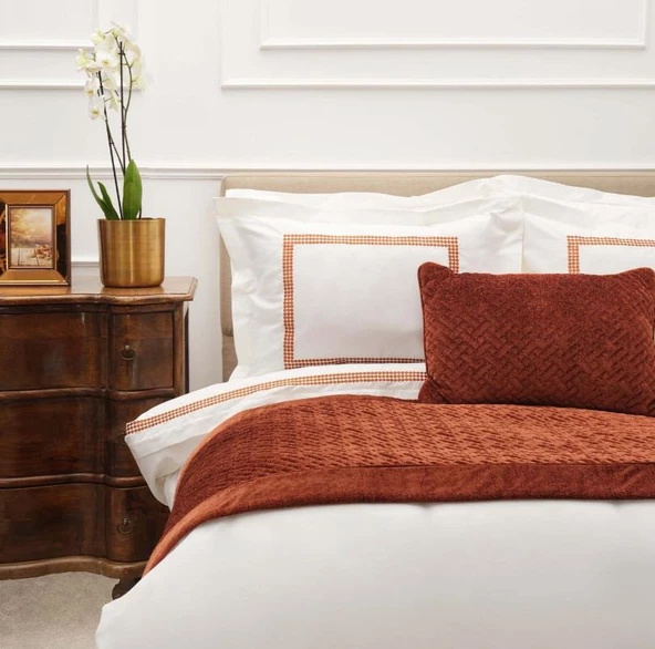 Karaca Home White Colllection Azure Hardal Çift Kişilik Percale Nevresim Takımı - 2