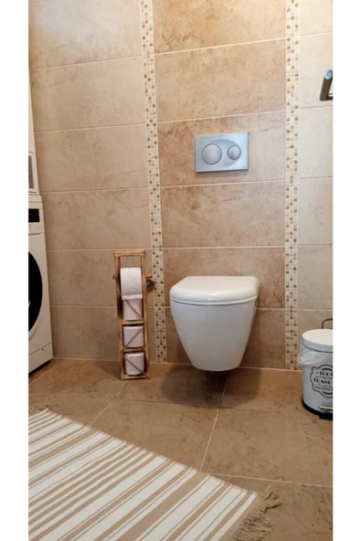 Ahşap Wc Kağıtlık Tuvalet Telefon Tutucu Standı Özellikli Banyo Kağıtlık - 5