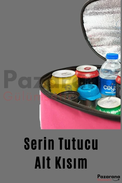 Buzluklu Plaj Çantası Kamp Piknik Seyahat Omuz Askılı Sıcak Soğuk Tutucu - 5