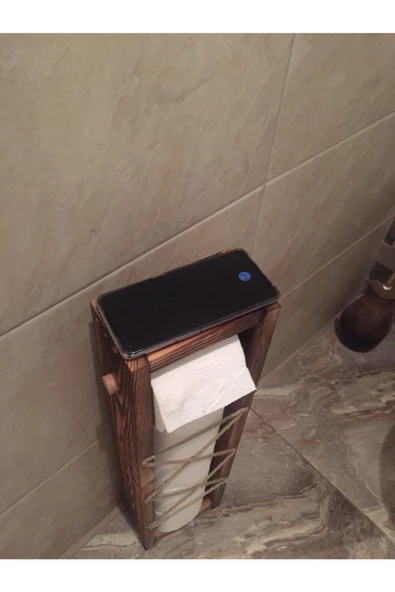 Ahşap Wc Kağıtlık Tuvalet Tuvalet Kağıtlığı Telefon Çiçek Standı Özellikli - 5