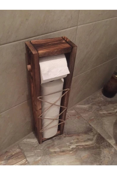 Ahşap Wc Kağıtlık Tuvalet Tuvalet Kağıtlığı Telefon Çiçek Standı Özellikli - 4