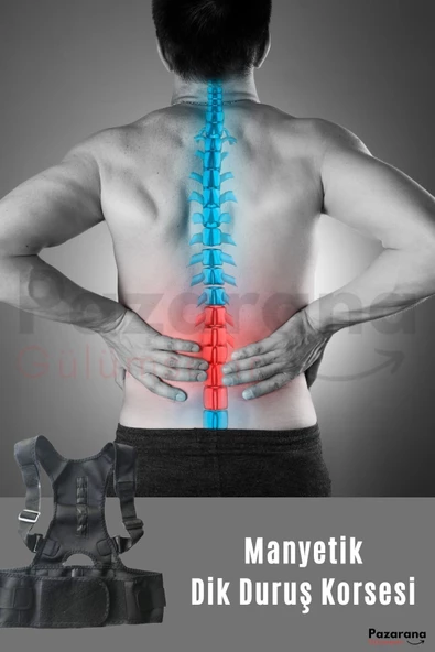 Spor Manyetik Dik Duruş Korsesi Bel Omuz Kamburluk Önleyici Sırt Kemeri Aparatı - 5