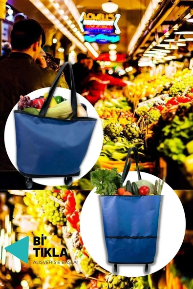 Portatif Açılır Kapanır Pazar Çantası Alışveriş Çantası Market Çantası Pazar Çantası + 10 Adet Maske - 3
