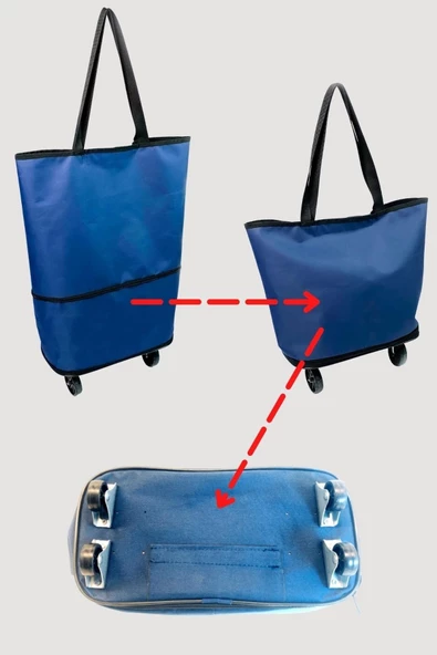 Portatif Açılır Kapanır Pazar Çantası Alışveriş Çantası Market Çantası Pazar Çantası + 10 Adet Maske - 5
