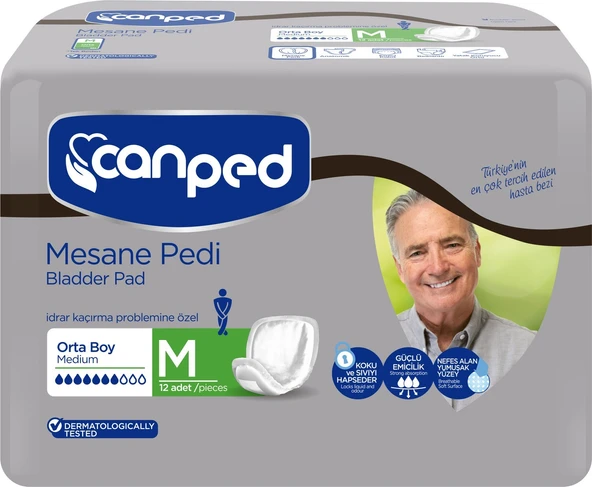 Canped Orta Boy M Beden 12'li 24 Paket Erkek Mesane Pedi ürün görseli