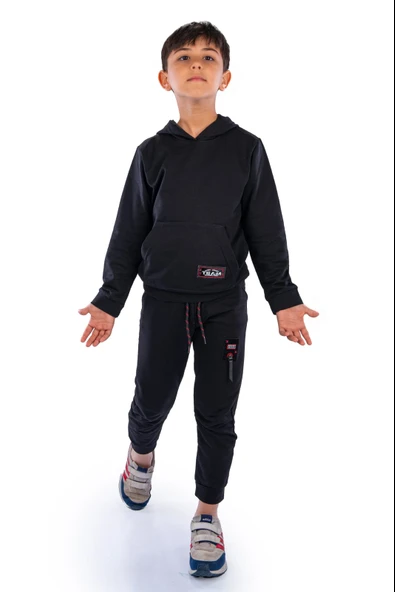 Team Kanguru Cepli Kapüşonlu Çocuk Eşofman MNK10074 - 5