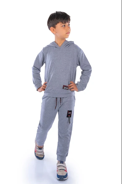 Team Kanguru Cepli Kapüşonlu Çocuk Eşofman MNK10074 - 4