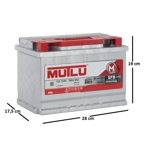 Mutlu SFB Seri 2 12 V 72 Ah 640 EN Akü - 2024 - 2