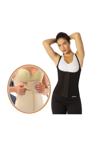 Kadın Çelik Balenli Latex Korse Bel Eğitmeni Bel Inceltici Sıkılaştırıcı Korse - 2