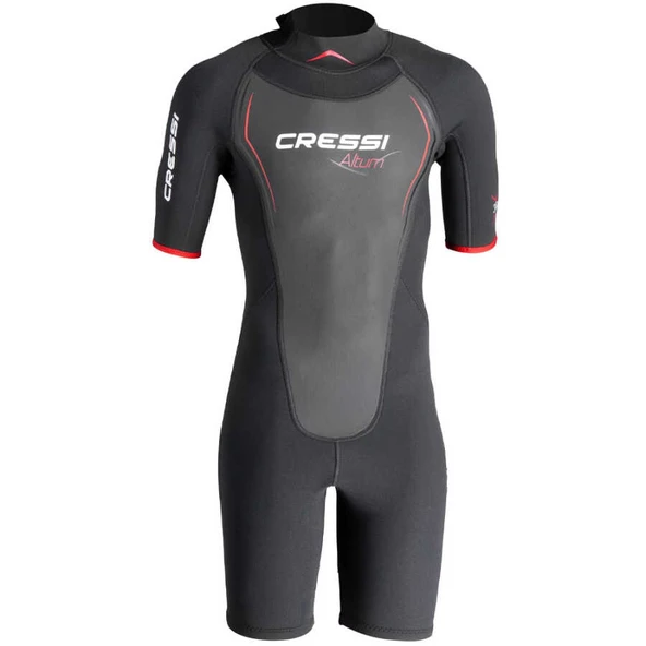 Cressi Altum Man Shorty Yüzme Elbisesi  3MM - L BLACK - RED - Resim 2