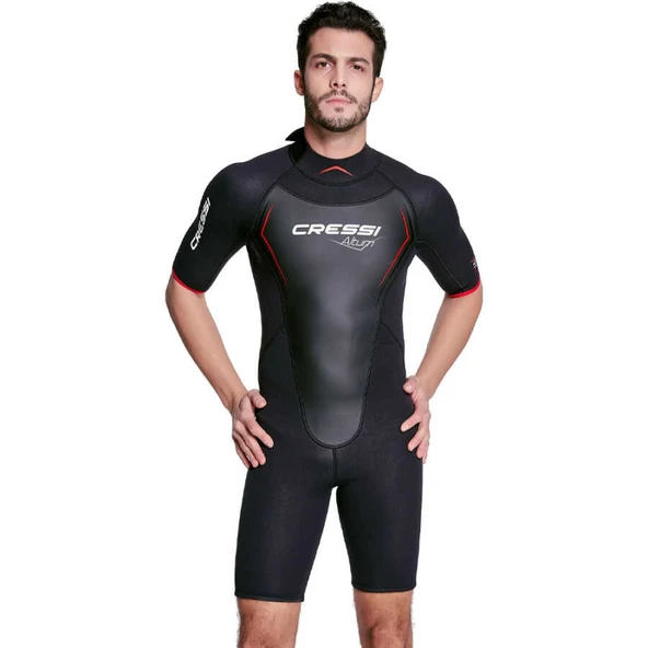 Cressi Altum Man Shorty Yüzme Elbisesi  3MM - L BLACK - RED - Resim 5