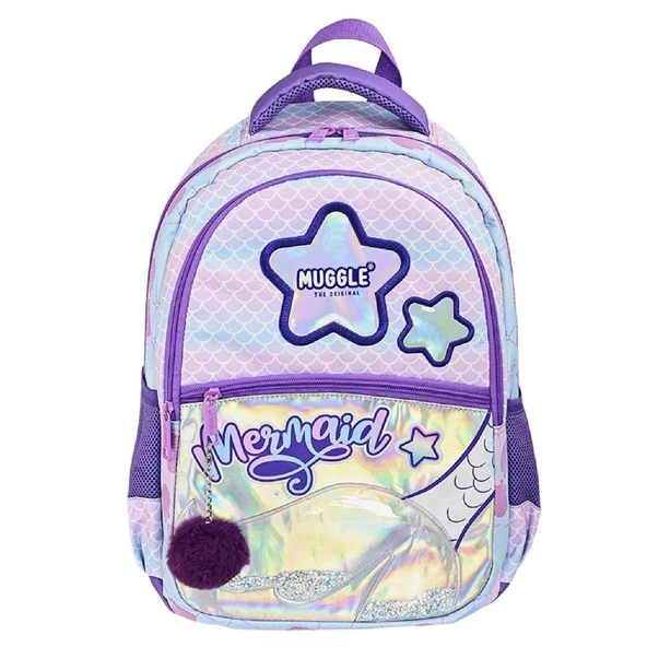 Muggle 3 Bölmeli Mermaid Okul Sırt Çantası + Kalemlik - 3