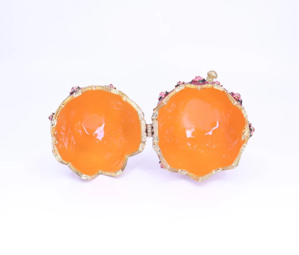 Swarowski Taşlı Dekoratif Yumurta Mücevher/Takı Kutusu - Kırmızı - 4