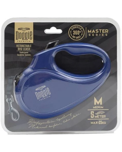 Doggie Otomatik Köpek Tasması Master M 25 kg 5 mt Lacivert