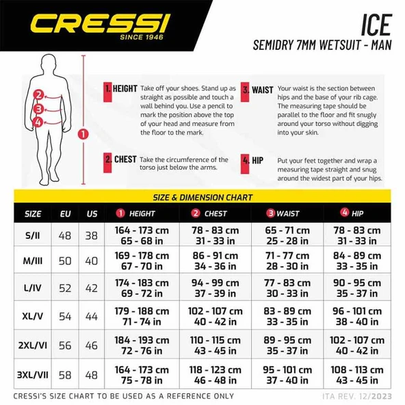 Cressi Ice Man Semi-Dry Dalış Elbisesi  Standart 7MM - NO:5 / XL - Resim 10