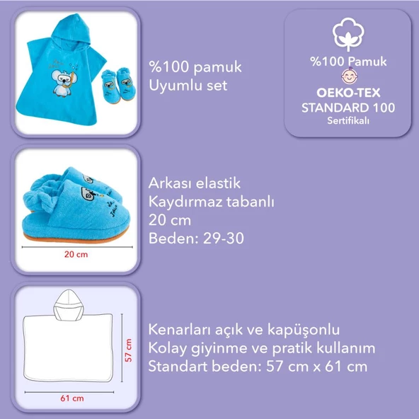 Milk&Moo Çocuk Panço ve Ev Terliği Cool Koala - 2