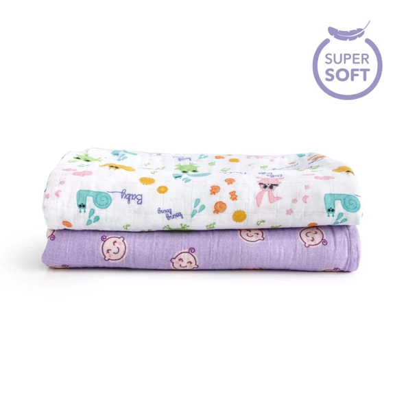 Milk&Moo Müslin Örtü 2'Li Set Milk&Moo Friends - 2