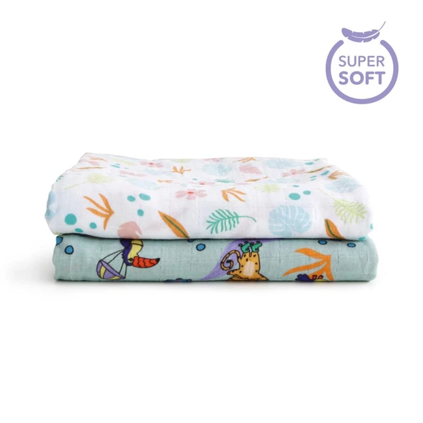 Milk&Moo Müslin Örtü 2'Li Set Jungle Friends - 5