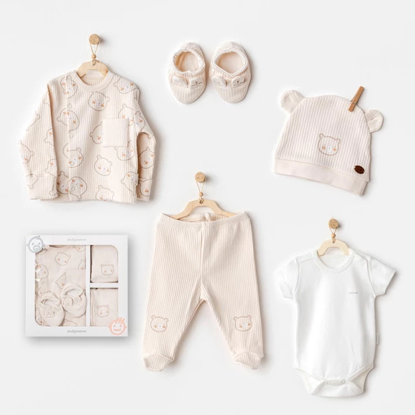 Erkek Bebek Hastane Çıkışı 5 Parça Newborn Set Bear Time AC25180
