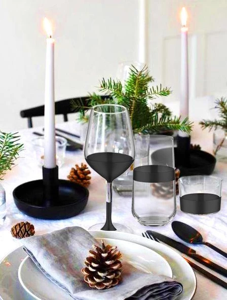 The Mia Dark Su Bardağı Uzun 6 Lı Set DRK0002 - 3