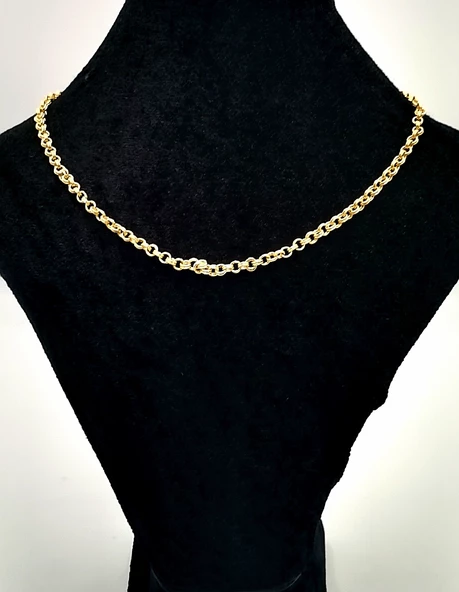 Gold Renk Zincir Figürlü Kararmaz Özel Tasarım Kolye ürün görseli 1