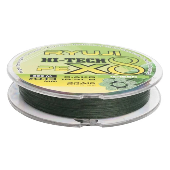 Ryuji Hi-Tech X8 300m Green İp Misina  Standart 0.15mm - 3