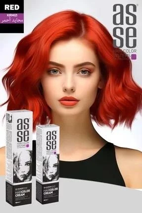 Asse 60 Ml Tüp Saç Boyası Kırmızı + 50 Ml Oksidan Sıvısı
