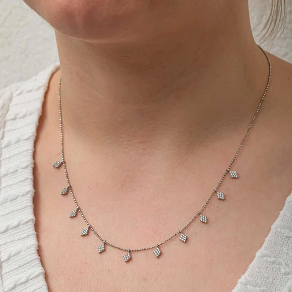 Lucky Life Gümüş Baklava Kesim Şans Kadın Kolye - 2