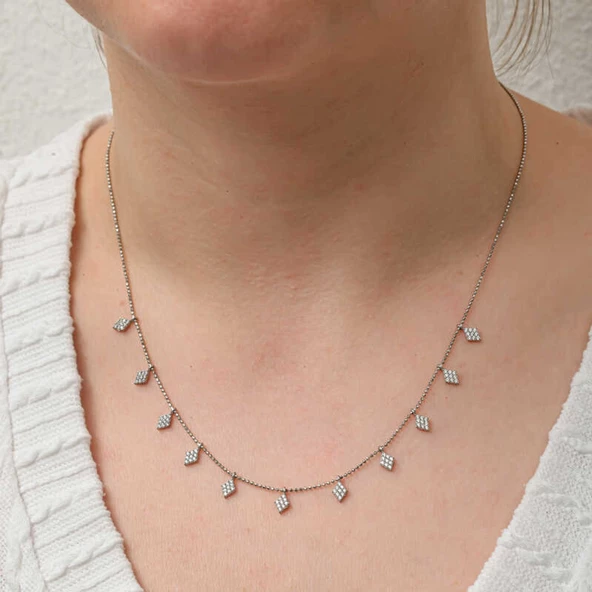 Lucky Life Gümüş Baklava Kesim Şans Kadın Kolye - 4