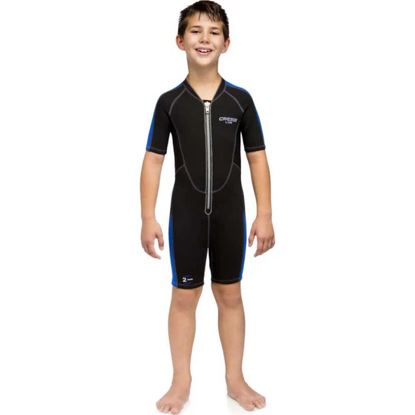 Cressi Lido Junior Shorty Dalış Elbisesi  BLACK / BLUE 2MM - M (10/11 YAŞ) - Resim 12